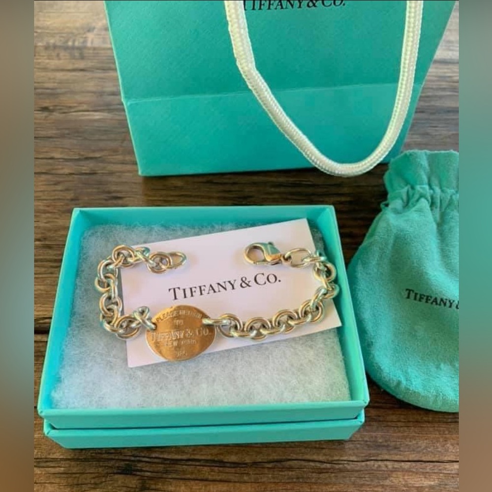 Oval please return to Tiffany’s bracelet silver - 7.5 inch long